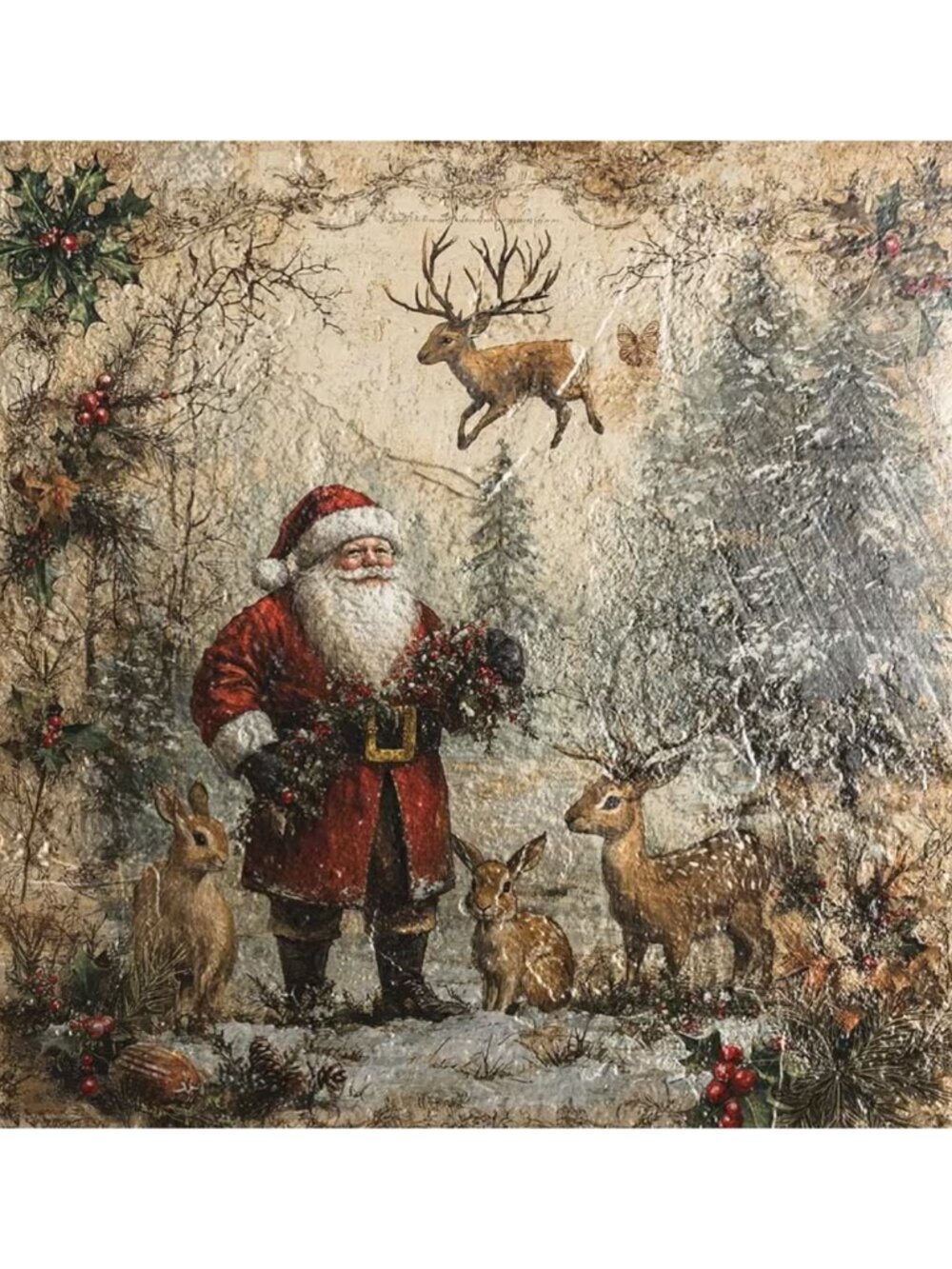 Enchanted Santa Winter Scrapbook 36 Paper Sheets for Holiday Crafts & Journals